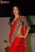 Katrina Kaif In Red Saari at Nakshatra Vivaah collection launch - inditop.com 3