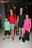 Mini Mathur, Aditi Gowitrikar and Maria Goreeti with kids at Puma Gina Gony wear launch 2