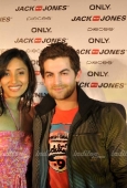 Miti  Jhunjhunwala and Neil Nitin Mukesh at the Jack &Jones store lanch in Bangalore